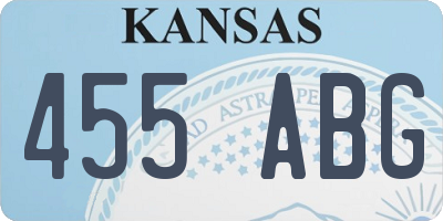KS license plate 455ABG
