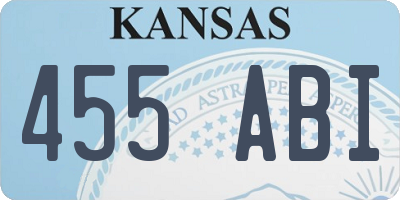 KS license plate 455ABI