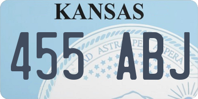 KS license plate 455ABJ