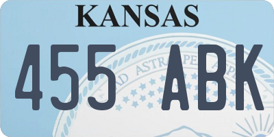 KS license plate 455ABK
