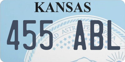 KS license plate 455ABL