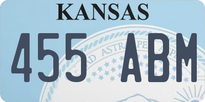 KS license plate 455ABM