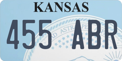 KS license plate 455ABR