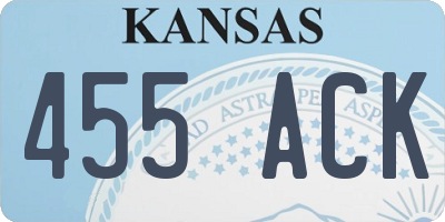 KS license plate 455ACK