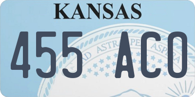 KS license plate 455ACO