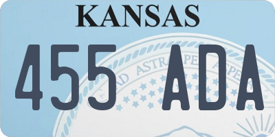 KS license plate 455ADA