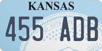 KS license plate 455ADB