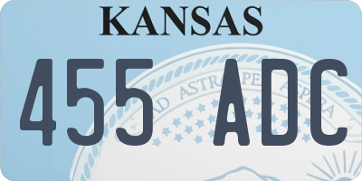 KS license plate 455ADC