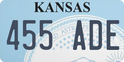 KS license plate 455ADE