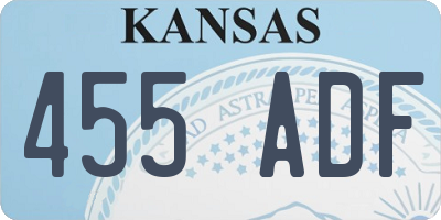 KS license plate 455ADF