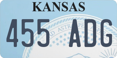 KS license plate 455ADG
