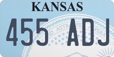 KS license plate 455ADJ