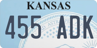 KS license plate 455ADK