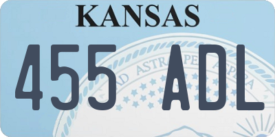 KS license plate 455ADL