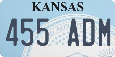 KS license plate 455ADM