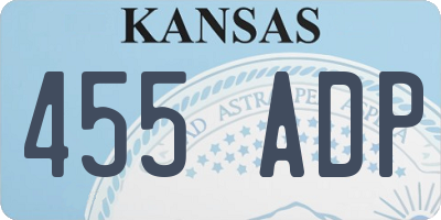 KS license plate 455ADP