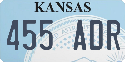 KS license plate 455ADR