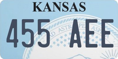 KS license plate 455AEE