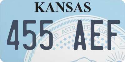 KS license plate 455AEF