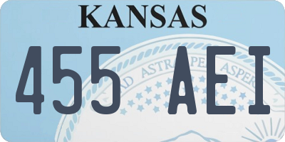 KS license plate 455AEI