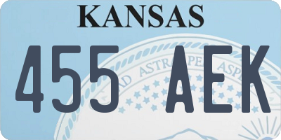 KS license plate 455AEK