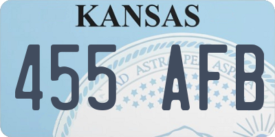 KS license plate 455AFB