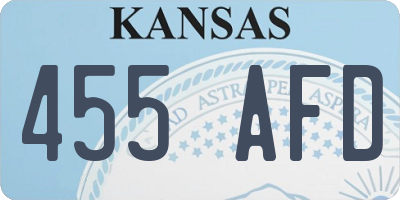 KS license plate 455AFD