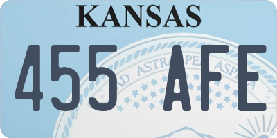 KS license plate 455AFE