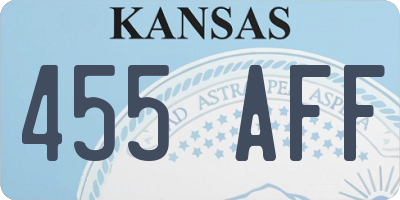 KS license plate 455AFF