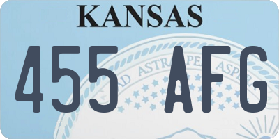 KS license plate 455AFG