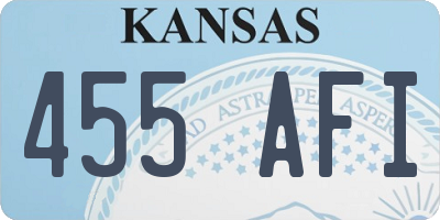 KS license plate 455AFI