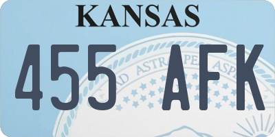 KS license plate 455AFK