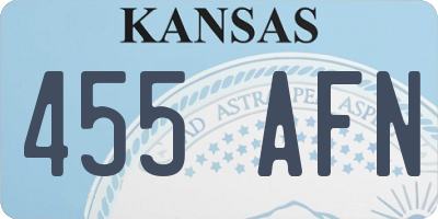 KS license plate 455AFN