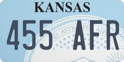 KS license plate 455AFR