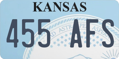 KS license plate 455AFS