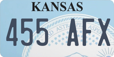 KS license plate 455AFX