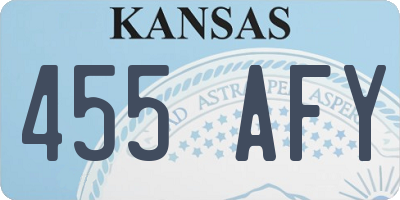 KS license plate 455AFY