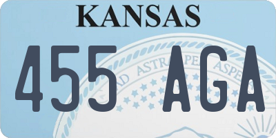 KS license plate 455AGA