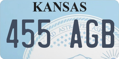 KS license plate 455AGB