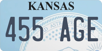KS license plate 455AGE