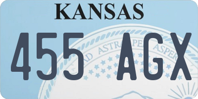 KS license plate 455AGX