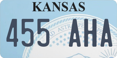 KS license plate 455AHA