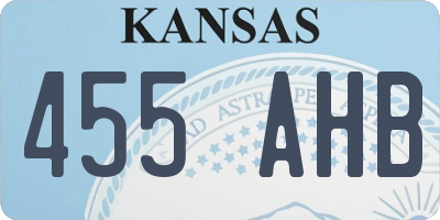 KS license plate 455AHB
