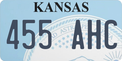KS license plate 455AHC