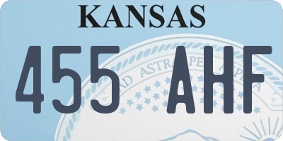 KS license plate 455AHF
