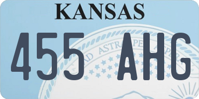 KS license plate 455AHG