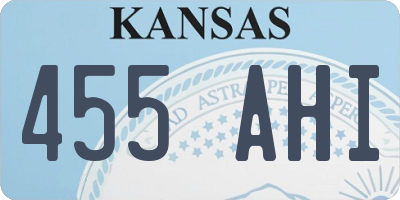 KS license plate 455AHI