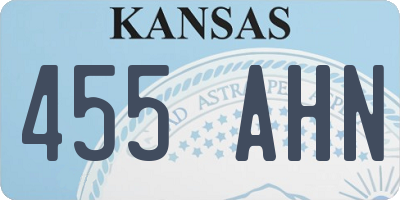 KS license plate 455AHN