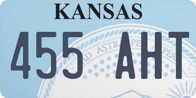 KS license plate 455AHT