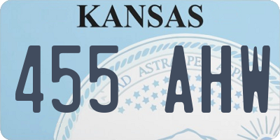 KS license plate 455AHW